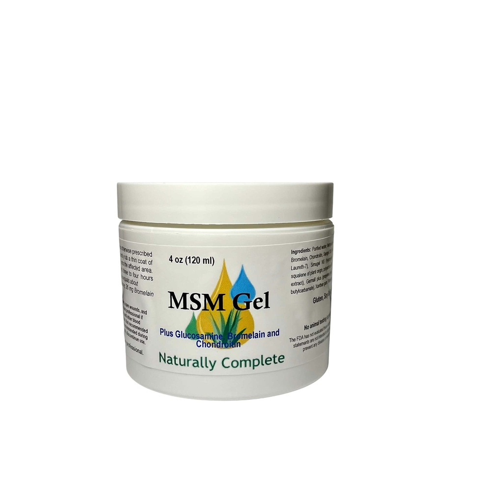 MSM Cream Plus Glucosamine Bromelain & Chrondroitin 4 oz. Jar Jar
