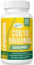 1000 mg Liposomal CoQ10 Softgels | Daha İyi Absorpsiyon CoQ10 Ubiquinol Supplement | Heart Function & Energy Production | Active Antioksi Form of Vegan Coenzyme Q10 | Non-GMO | 60 Softgels