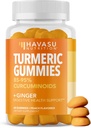 Turmeric Gummies with Ginger and 95% Curcuminoids - Digestive Health and Immune Support Supplement for Συνολική Ευεξία - 60 Count - Vegan, Μη-GMO Κουρκουμίνη Βιταμίνη - Ροδάκινο Γεύση, 1 Μήνα Προσφορά