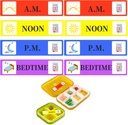 500 Pcs Medicine Stickers Medication Instruction Labels - Πρωινή Noon Evening Bedtime Medicine Υπενθύμιση Sticker 2/5 x 1.6 Inch AM NOON PM for Stickers for Pill Case Planners