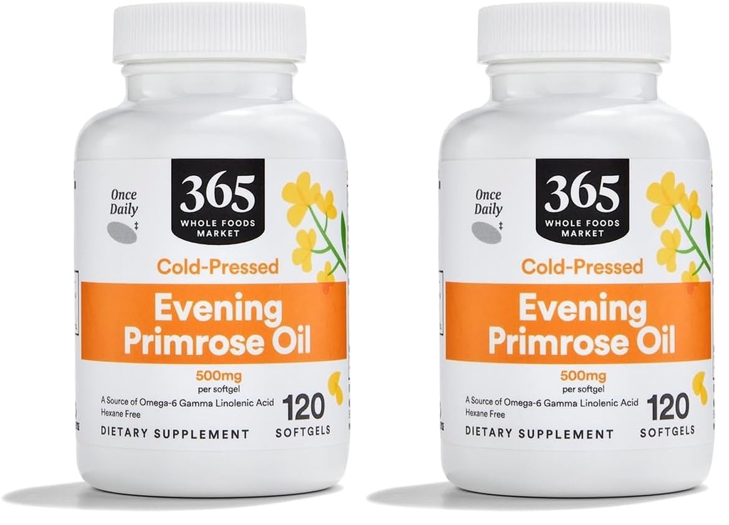 Tüm Gıdalar Pazarı, Primrose Oil 500Mg, 120 Softgels (Pack of 2)