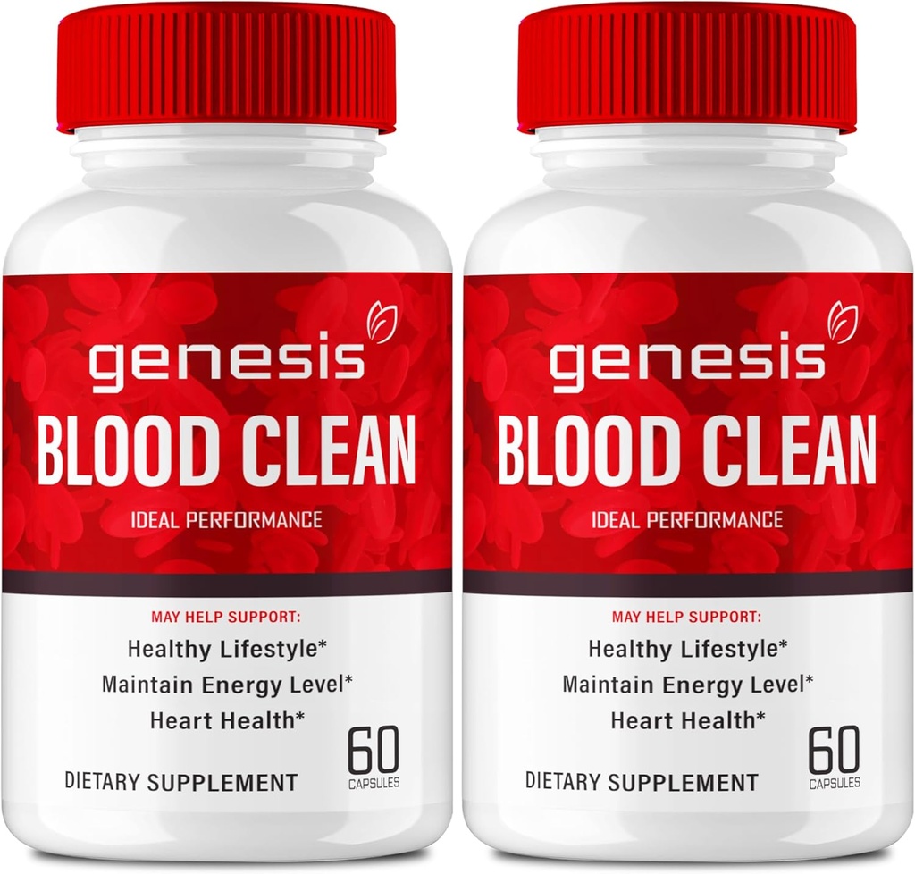 Genesis Blood Clean Capsules - En Güç için Gelişmiş Formula Supplement - Doğal Kan Gemisi Temiz, Genesis Blood Clean Pills, Genesis BloodClean Pastillas Yorumları (2 Pack)