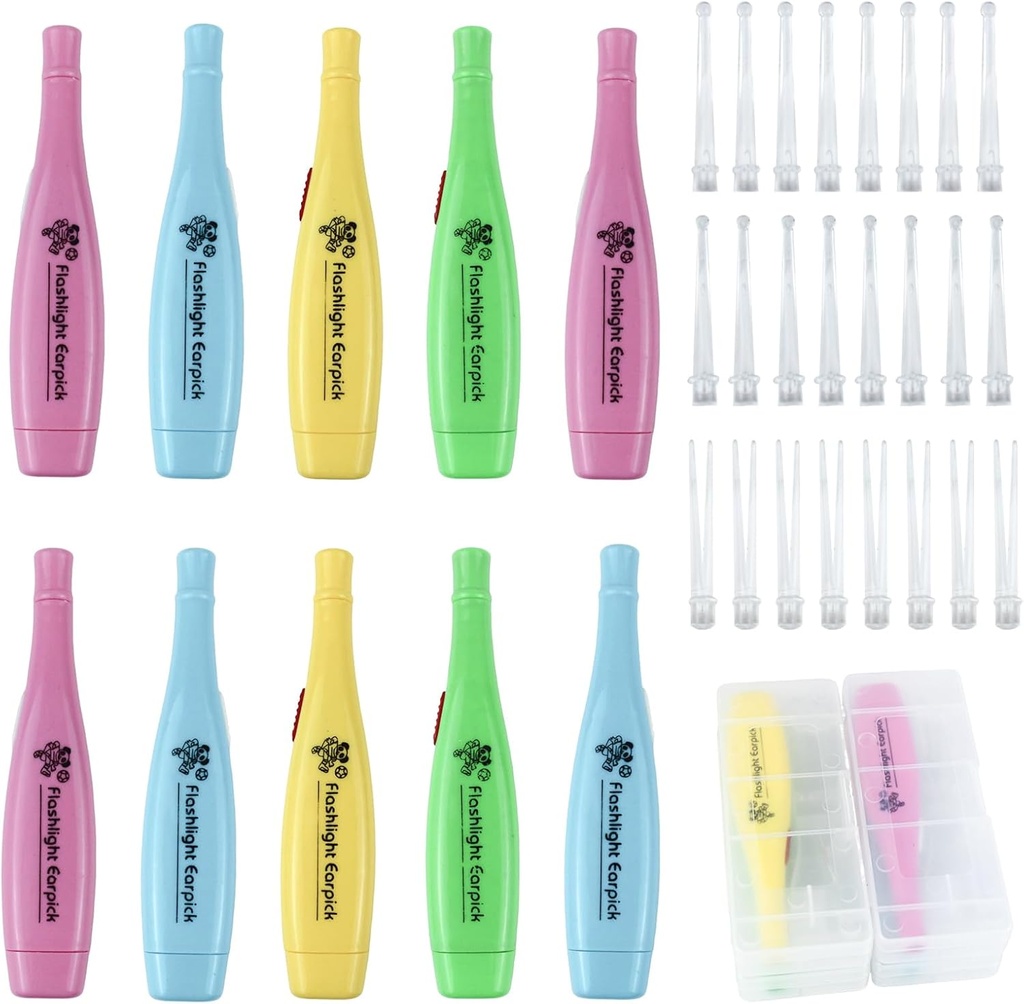 12 Pieces Ear Wax Removal Tool with LED Light for Temizlik Earwax Reusable Ear Pick Tweezer Ear Better for Yetişkinler and Kids Ear Health Care Care