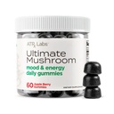 Ultimate Mushroom Daily Gummies - Mushroom Gummies with Cordyceps, Lion's Mane ve Reishi, Plus Huperzine A & L-Theanine, Mood ve Energy, Apple Berry Flavor, 60 Gummies