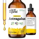 Wild & Organic Astragalus Tincture - Immune Support Supplement w/Astragalus Root Extract - Vegan Tincture for Immunity - Sugar & Alkol-Free Drops - 4 fl ozz