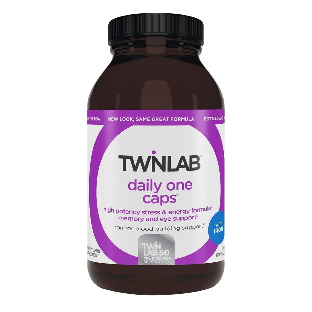 Twinlab Daily One Caps with Iron - Beslenme Supplement with Iron, çinko, B Vitamins, and More - 180 Capsules