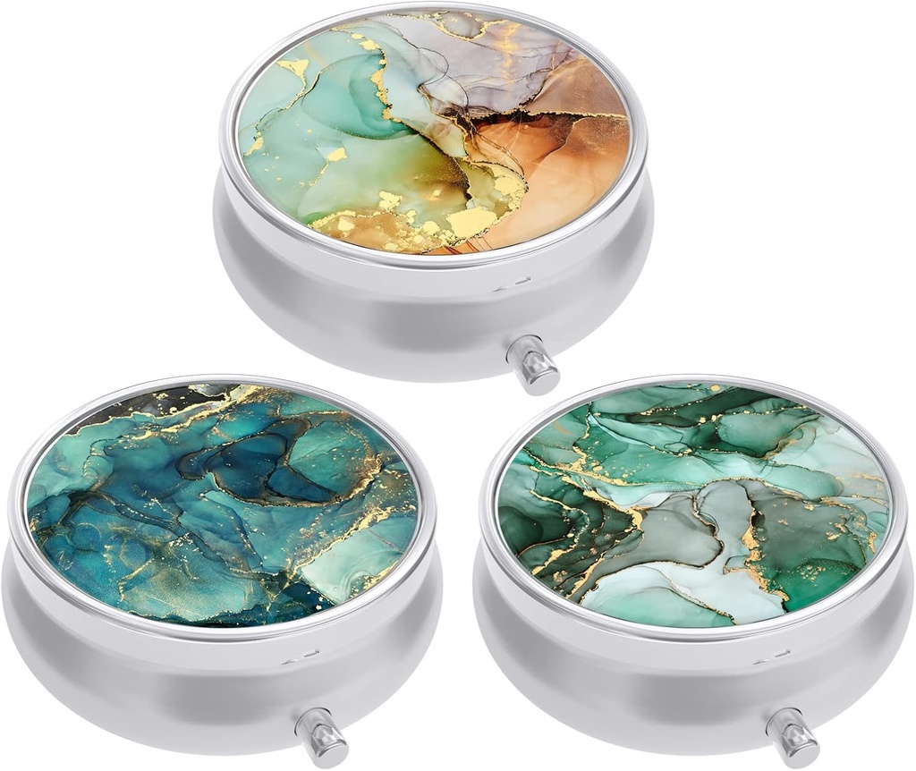 3 Pack Pill Box, μικρή θήκη χαπιών για το πορτοφόλι & τσέπη, χαριτωμένο οργανωτής ταξιδιωτικής ιατρικής, Φορητός κάτοχος εμπορευματοκιβωτίων ιατρικής για να κρατήσει βιταμίνες, φαρμακευτική αγωγή, ιχθυέλαιο & συμπλήρωμα, Κείμενο μελάνι