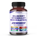 All-in-1 Bilberry Eyebright Astaxanthin Elderberry Resveratrol Supplement - Antioksis & Supports Eye Health - Made in the USA -150 Capsules