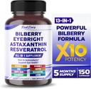 All-in-1 Bilberry Eyebright Astaxanthin Elderberry Resveratrol Supplement - Antioksis & Supports Eye Health - Made in the USA -150 Capsules