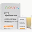 NOVOS Core Longevity Mix, Anti-Aging Supplement, Drink Toz Packet Orange Flavor - Skin Support, Energy, Mood, Sleep and Cognition Support - 30 Hizmet