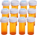 Plastik Boş Pill Şişeler Çift Taraflı Kullanım (Çocuk Dayanıklı ve Kolay Açık) Caps - Tıp Konteyner Pill Vaka Tankerleri (8 Dram, 12par)