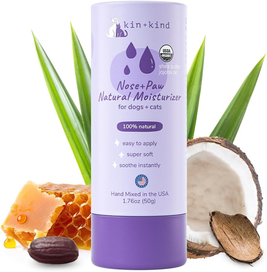 kin+kind Organik Köpek ve Kedi Nose ve Paw Balm Stick - 1.76oz Shea Butter - Köpek Tankları