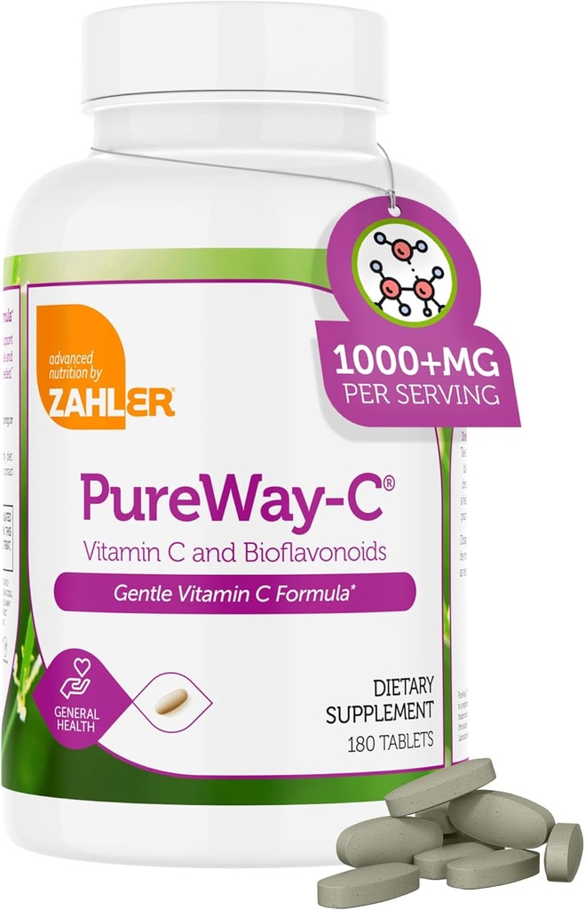 Zahler Vitamin C 1000mg Δισκία με Bioflavonoids - Υψηλή Ικανότητα VIT C 1000mg για Ανοσολογική Υποστήριξη - Απαλή στο στομάχι - Χωρίς γλουτένη Βιταμίνη C 1000 mg Συμπλήρωμα Βιταμίνης C για Γυναίκες & Άνδρες (180 Count)