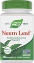 Nature's Way Neem Leaf Capsules, Traditional Intestinal Support*, Used in Ayurveda, 950 mg per 2-Capsule Serving, Non-GMO Project Verified, Vegan, 100 Count (Packaging May Vary)