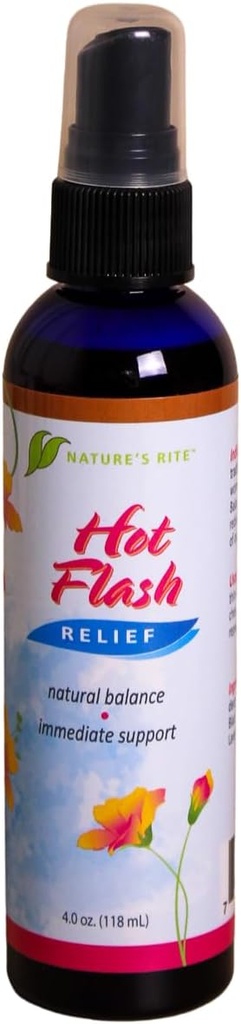 Nature's Rite Hot Flash Relief Soğutma Sprey, 4 oz - Kadınların Konforu için Doğal Herbal Mist, Hot Flashes için Destek - ABD'de Made