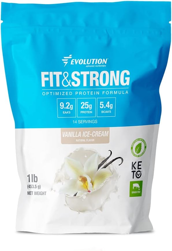 Evolution Advance Nutrition Grass Fed 100% Whey Protein Powder – καθαρή σκόνη πρωτεΐνης με BCAA, Γρήγορη Απορρόφηση και Γρήγορη Απορρόφηση για Βέλτιστη αποκατάσταση μυών – 1 λίρα (Vanilla)