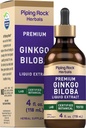 Piping Rock Ginkgo Biloba Supplements | 4 fl oz | Premium Liquid Herbal Ekstraksiyon | Sertifikalı Botanik | GMO, Gluten Free