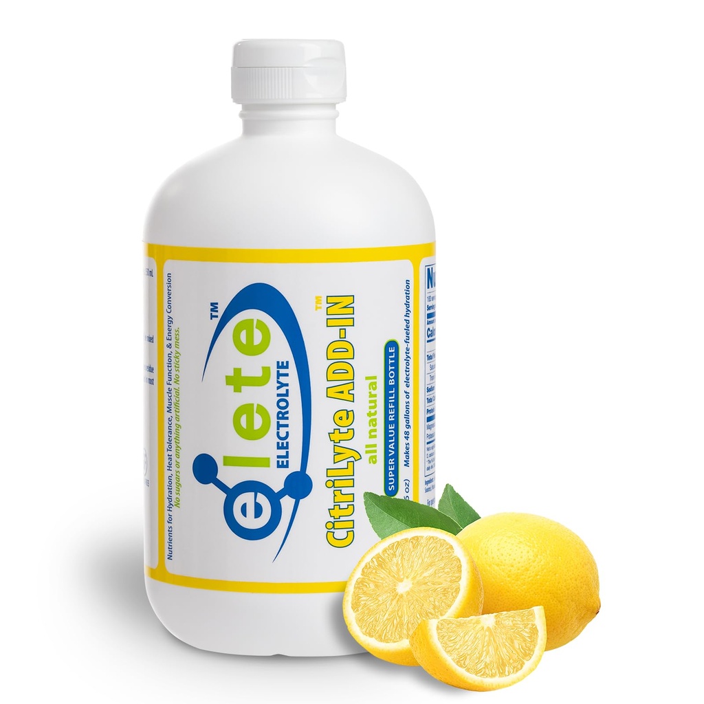 CitriLyte Electrolyte Add-in Hydration Drops | sodyum Magnezyum Pium Trace Minerals | Slight Lemon Flavor | Muscle Cramp Relief | Any Drink into a Sports Drink, 18.6oz Refill Boyut