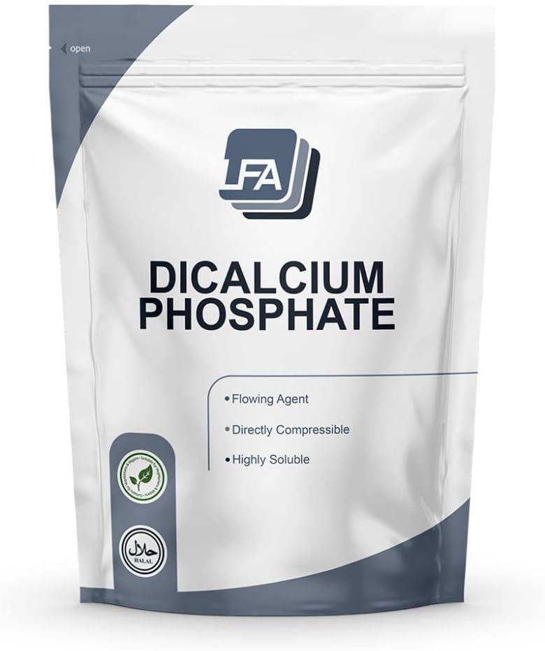 Dicalcium Phosphate Dihydrate DCPD σκόνη - 1 kg (2, 2 lb) - Tabletισκίο & Καψάκιο Flowing Agent - Food Anti-Caking Agent & Supplement Filler