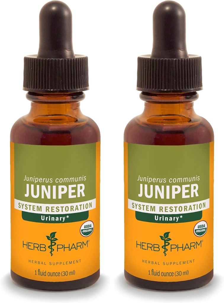 Herb Pharm Certified Organic Liquid Extract for Urinary System Support Juniper 1 Fl Oz (Pack of 2)