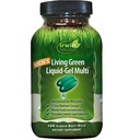 Irwin Naturals Men's Living Green Liquid-Gel Multi - 70 Essential Nutrients, Full-Spectrum Vitamin Supplements for Men, Wholefood Blend - Promotes Brain & Adrenal Support - 120 Liquid Soft-Gels