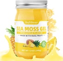 softbear Sea Moss Gel Pineapple Flavored 12 OZ - Wildcrafted Irish Sea Moss Gel Organik Raw 92 Mineraller ve Vitaminler -GMO Gluten-Free Vegan Supplements Immune Thyroid Digestive Support