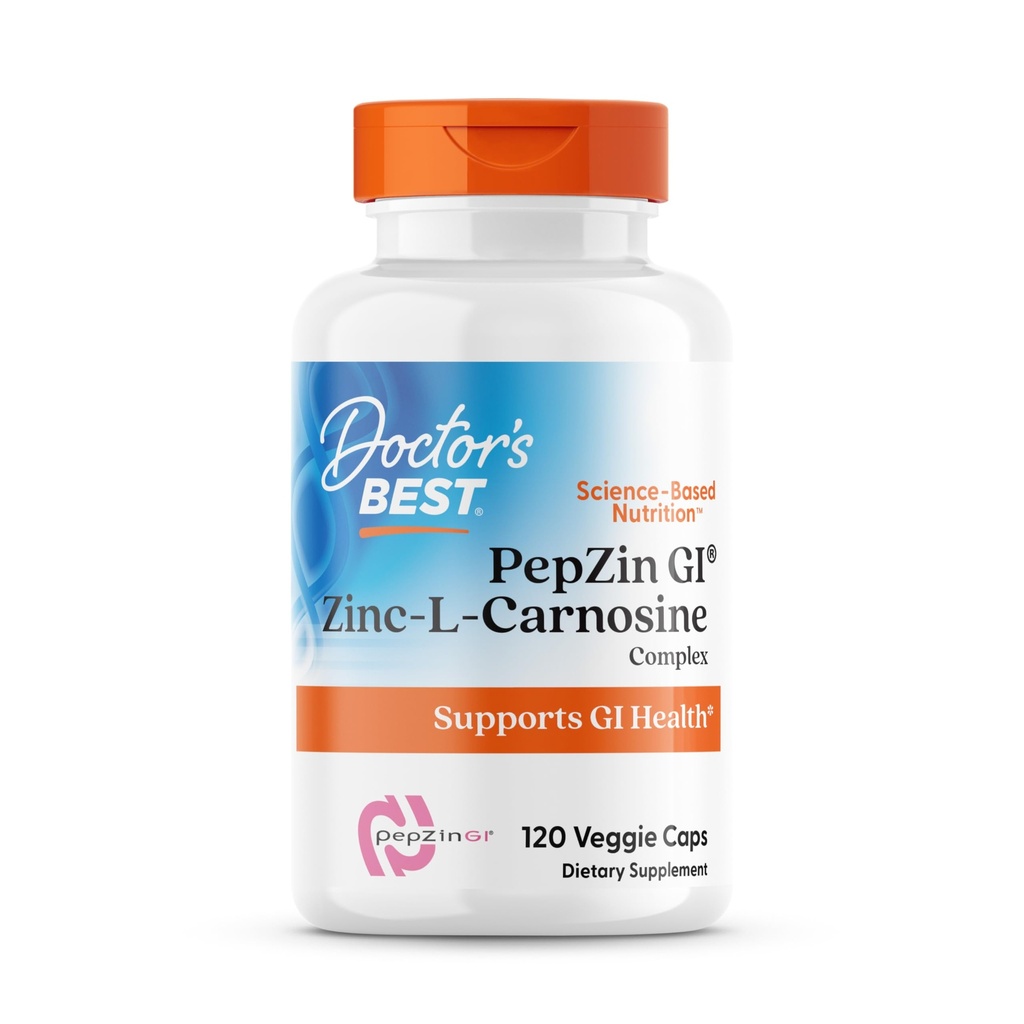 Doktor'un En İyi PepZin GI, çinko-L-Carnosine Kompleksi, Non-GMO, Vegan, Gluten Free, Soy Free, Digestive Support, 120 Veggie Caps