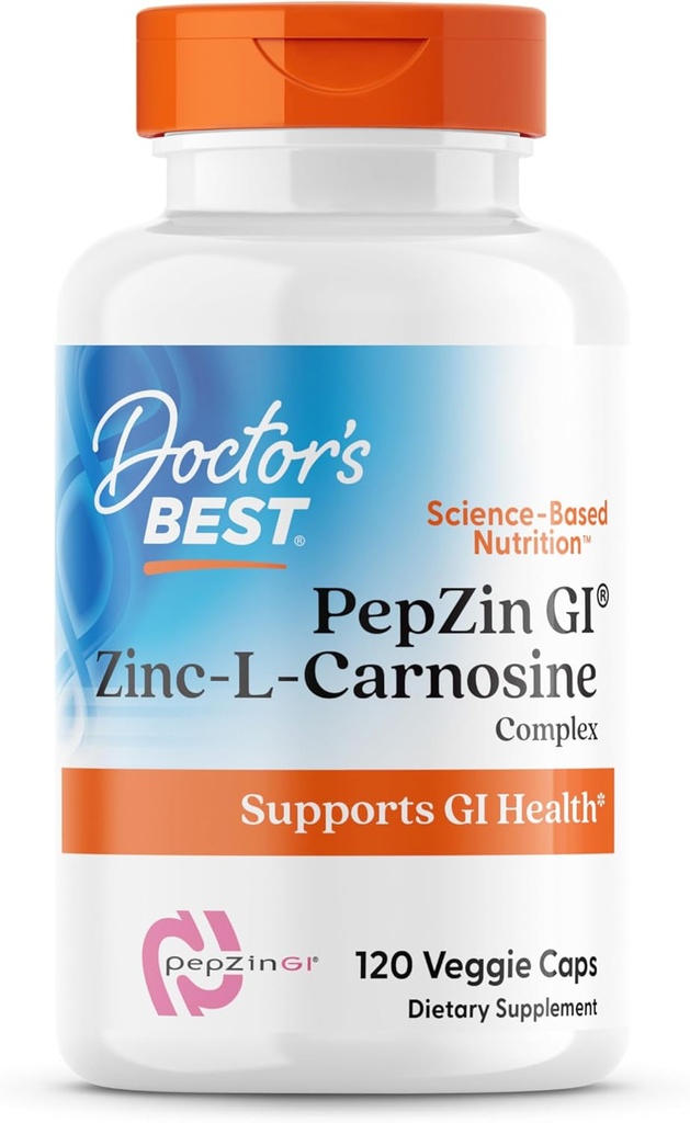 Doktor'un En İyi PepZin GI, çinko-L-Carnosine Kompleksi, Non-GMO, Vegan, Gluten Free, Soy Free, Digestive Support, 120 Veggie Caps