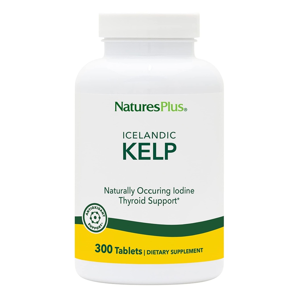 NaturesPlus IcelAndic Kelp - 150 mcg Iodine; 150 mg Kelp- 300 Vejetaryen Tabletler - Doğal Iodine Supplement - Gluten-Free - 300 Hizmet