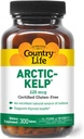 Country Life Arctic- Kelp – Φυσικό συμπλήρωμα ιωδίου για την υποστήριξη του θυρεοειδούς και του ανοσοποιητικού – Vegan, Gluten-free, 225 mcg – Ιδανικό για την υγεία του θυρεοειδούς, τον υποθυρεοειδισμό και την υποστήριξη του επινεφριδίου, 300 δισκία