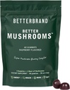 Betterbrand BetterMushrooms Nootropic Gummies - Better Gut Health, Cognitive Function, mental Clarity with 10 Fonksiyonel Mushrooms - 60 Gummies - Raspberry Flavor - 1 Paket
