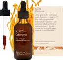Cordyceps Mushroom Extract - Double Extracted Fruitbody Mushroom Tincture | Stamina, Endurance, Oksijen Uptake, Cardiya Function, Respiratory Health (60 Hizmet)
