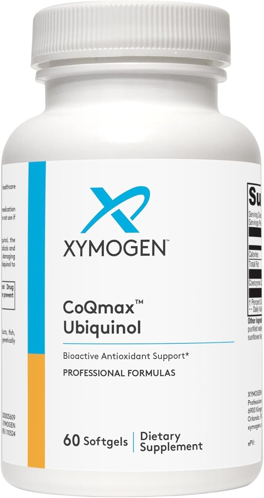 XYMOGEN CoQmax 200 mg CoQ10 ubiquinol - Patentli, Stabilize Form - Antioksit için Coenzyme Q10 (60 Softgels)