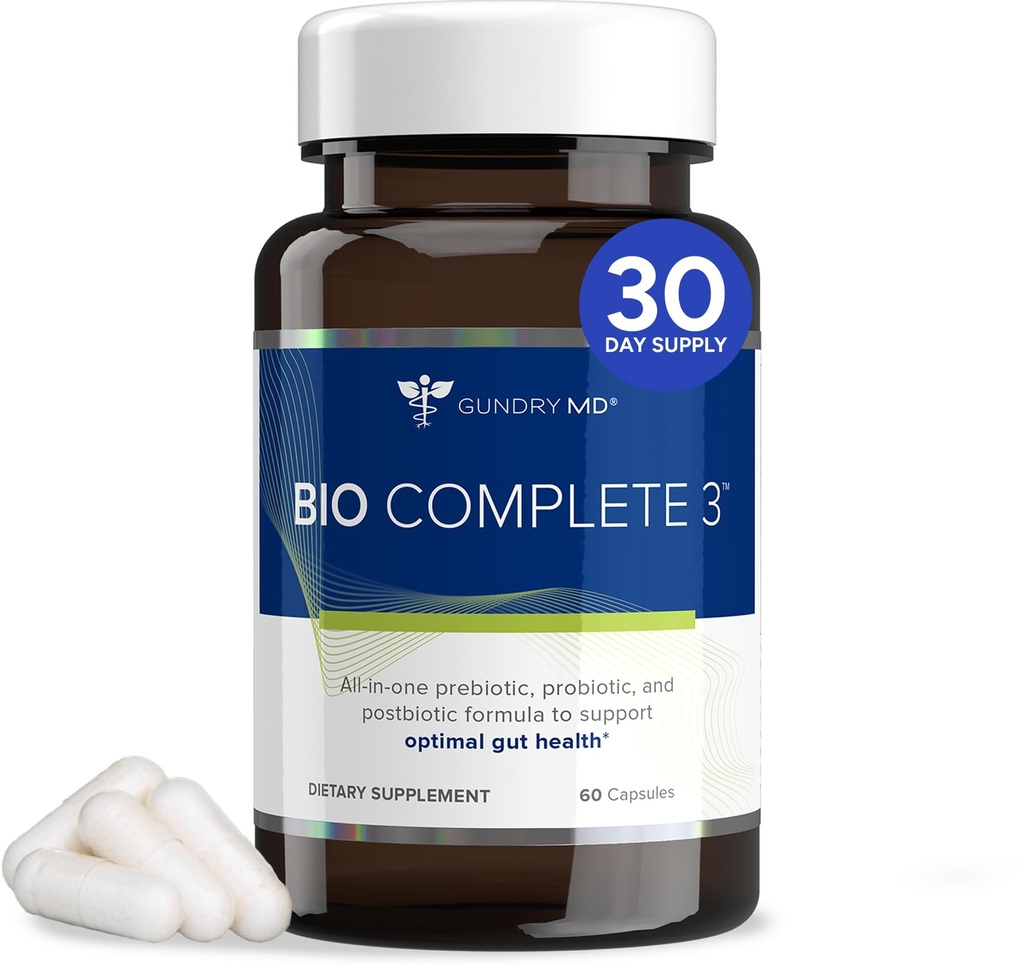 Gundry MD® Bio Complete 3, 3in-1 Gut Health, Probiyotik Supplements for Digestion, Supplement Supporting Bloating, Gas, Food Cravings, Energy Levels, Skin ve Focus, 30 Day Supply Supply
