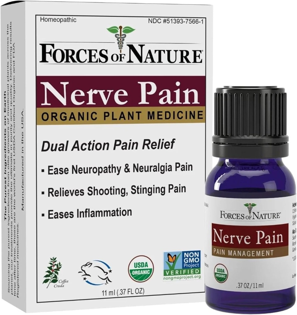 Doğa Nerve Pain Yönetimi, Neuropati ve Nerve Discomfort için Organik Topical Relief, Homeopathic Medicine, Hands, Legs ve Feet, .37 fl ozz