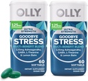 OLLY Ultra Strength Local Stress Softgels Twin Pack, GABA, Ashwagandha, L-Theanine ve Lemon Balm, Stres Yardım Tamamı - 120 Kont
