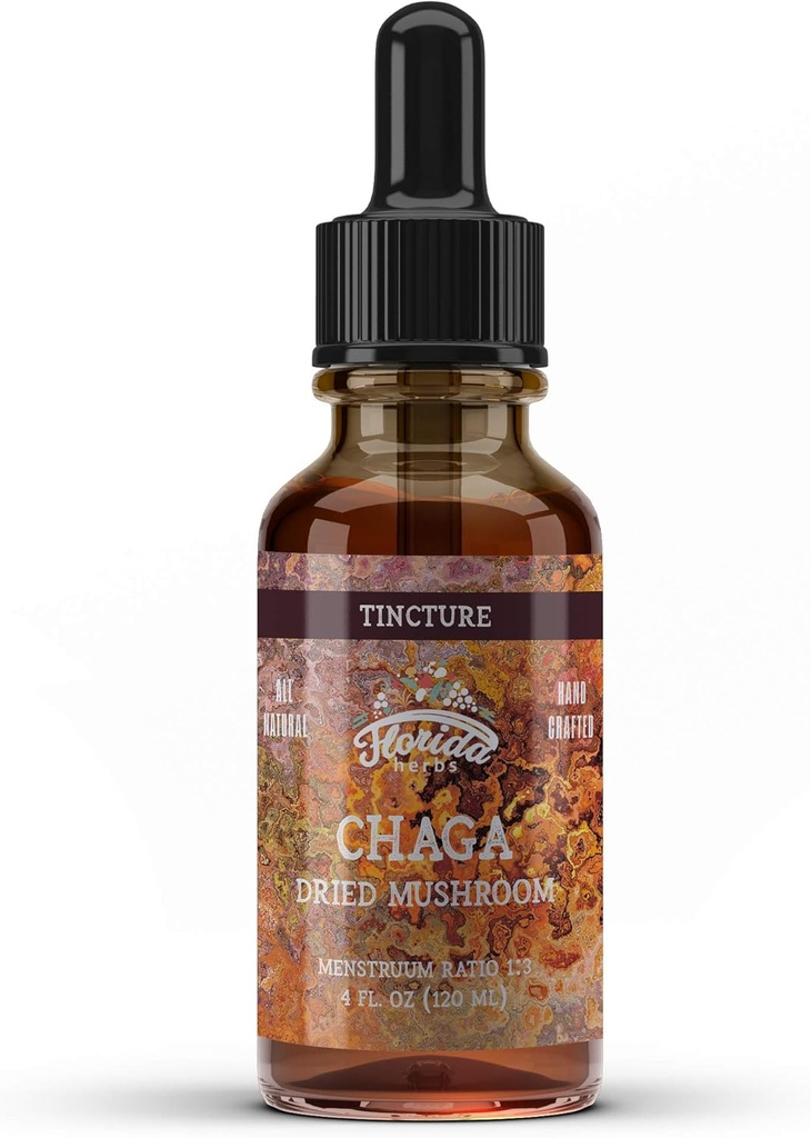 Chaga Tincture, Wild Harvested Chaga Extract (Inonotus obliquus) kıl Mushroom