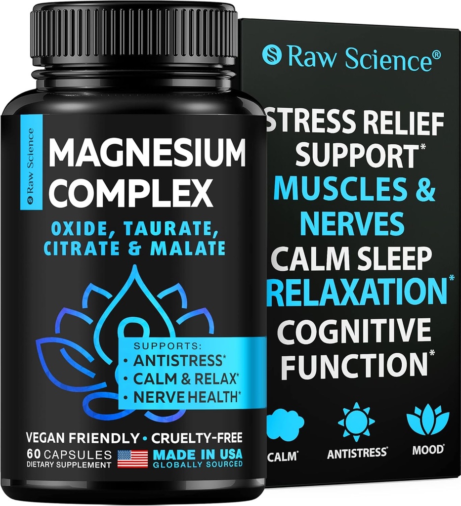 Magnezyum Citrate Capsules - Yüksek Absorpsiyon Supplement for Muscle, Nerve Health and Relaxation