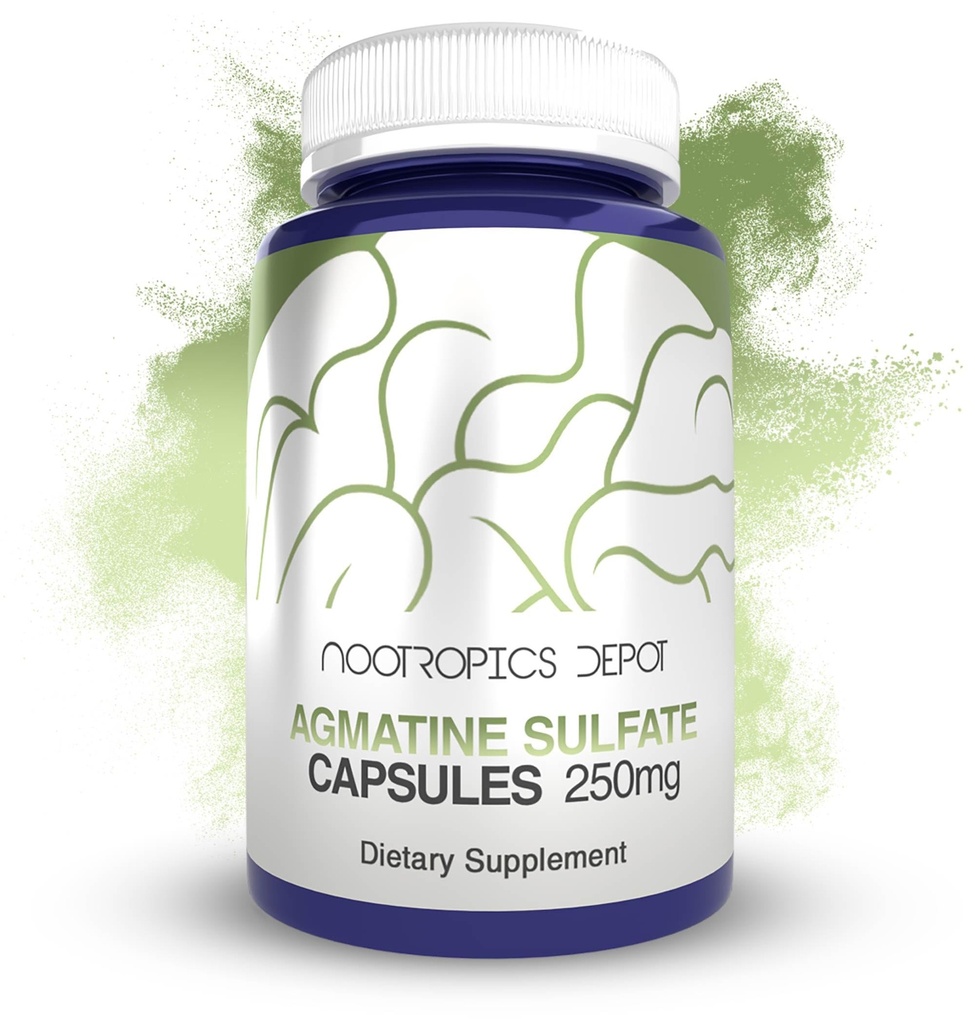 Nootropics Depot Agmatine Sulfate Capsules | 250 mg | 240 Count | Enerji Tamam | Amino Asit Derivative | Supports Physical Strength and Workout Recovery | Nitrik Oksit