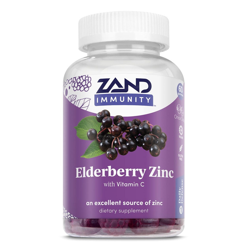 ZAND Elder Çinko Immunity Gummies with Vitamin C, Year-Round Immune Support for Children & Yetişkinler, 60 Count Count Count