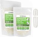 XPRS Nutra Vegan Boyutu 2 ayrı Capsules - 100 Kont Premium Boş Kapsüller Çantada Ayrıştı - DIY Supplement için Clear Boş Pills