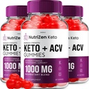 (3 Pack) NutriZen Keto ACV Gummies - Gelişmiş Formula Nutri Zen Keto Plus ACV Gummies Apple Cider Vinegar Keto Nutrizen ACV Gummies Diyetary Supplement Yorumlar Men Women (180 Gummies)