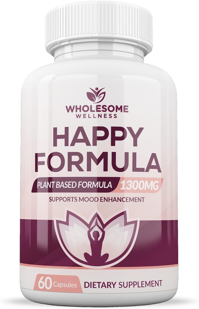 Allsome Wellness Happy Formula Natural Formula Relief Supplement for Women & Men | 60 Capsules