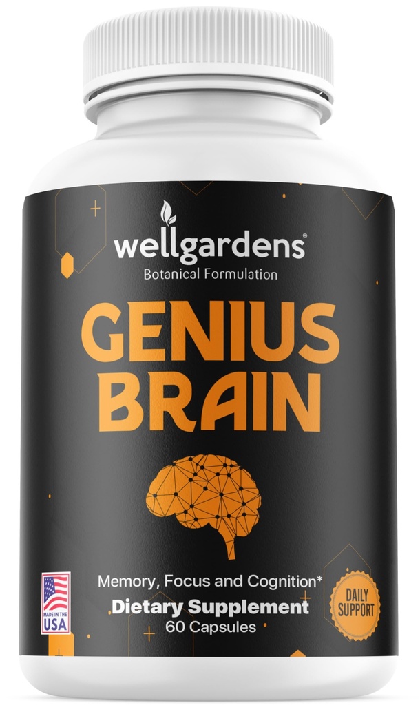 100% Zihinsel, Focus ve Cognition için Beyin Supplements - Bacopa, Magnezyum, Vitaminler B6, Phosphatidylserine - Non-GMO, Gluten Free