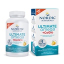 Nordic Naturals Ultimate Omega + CoQ10, Lemon - 90 Soft Gels - 1280 mg Omega-3 + 100 mg CoQ10 - Καρδιακή Υγεία, Κυτταρική Ενέργεια, Αντιοξειδωτική Υποστήριξη - Μη ΓΤΟ - 45 Υπηρεσίες