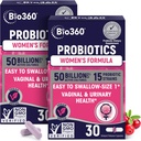 Kadınlar için Biyo360 Probiyotikler Vajinal Sağlık - pH Dengesi, Vaginal, Urinary, & Digestive Health - 50 Milyar CFU & 15 Benzersiz Strains for Health Vaginal Odor & Vaginal Flora - Raf Stable