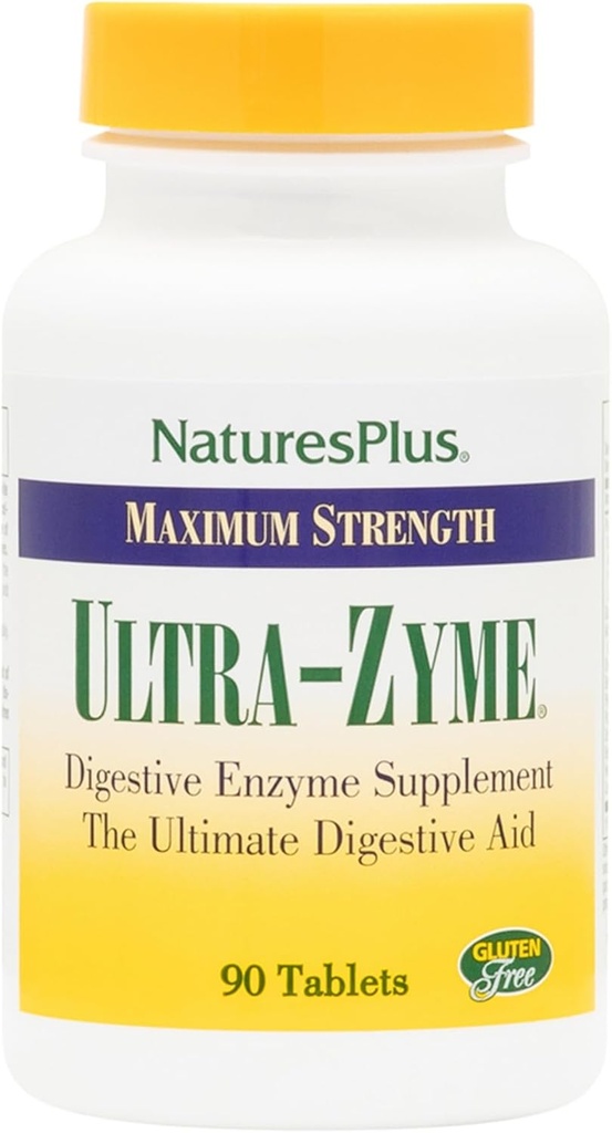 NaturesPlus Ultra-Zyme - 90 Tablet - Sağlıklı Digestion'ı Desteklemek için Enzyme Supplement - Gluten Free - 45 Hizmetler
