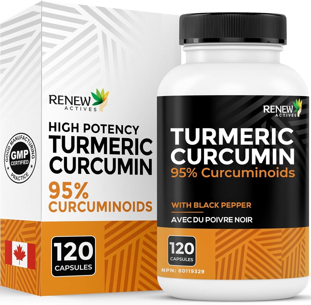 Yeni Actives Turmeric Curcumin with Black Pepper – 600MG Turmeric Root, 100MG Curcuminoids per 2 Capsules – Supports Digestion, Liver Health, Joint Relief & Mobility – Made in Canada – 120 Capsules