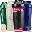 4 PACK, 28 oz Shaker Şişeler, Protein Mixes için Güçlü Yasıklar | Leakproof Blender Shaker Şişe Paketi temizleme ile | Faraday Free & Dishwasher Güvenli | Protein sallayıcı şişe