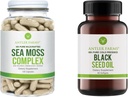 Αγροκτήματα Antler – 100% Pure Sea Moss Complex & Black Seed Oil Bundle, Wildcrafted Irish Sea Moss & Turkish Black Cumin Nigella Sativa Seed Oil